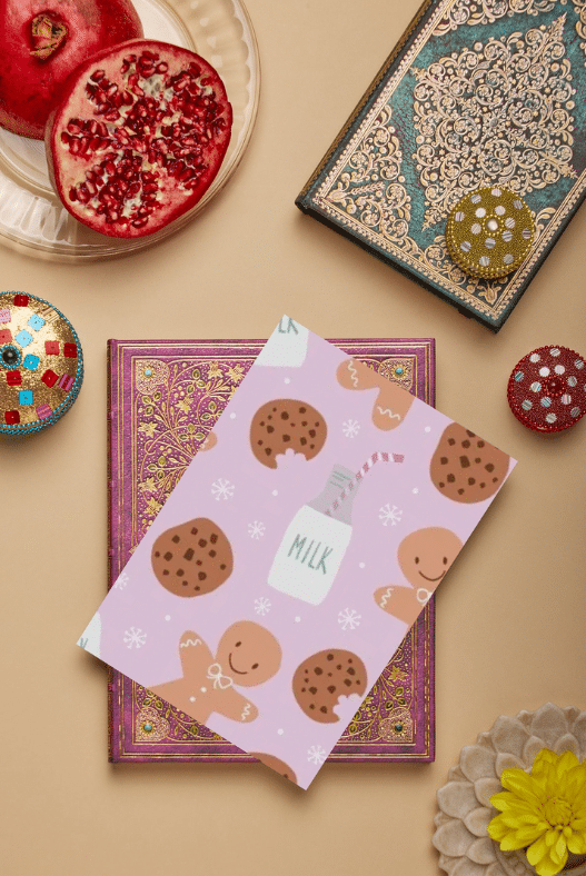milk and cookies card
