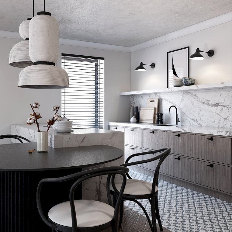 Modern Black and White Kitchen Ideas 8